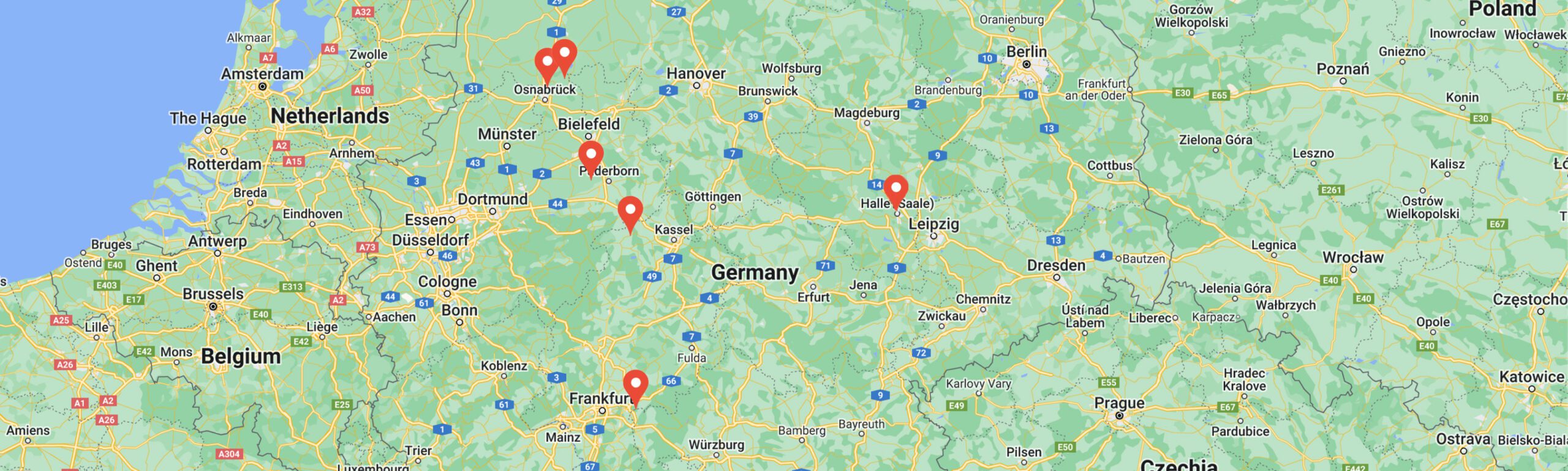 Ein Ausschnitt aus der Deutschlandkarte.